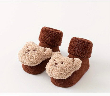 Teddy Bear Sock Booties- Chestnut Colour