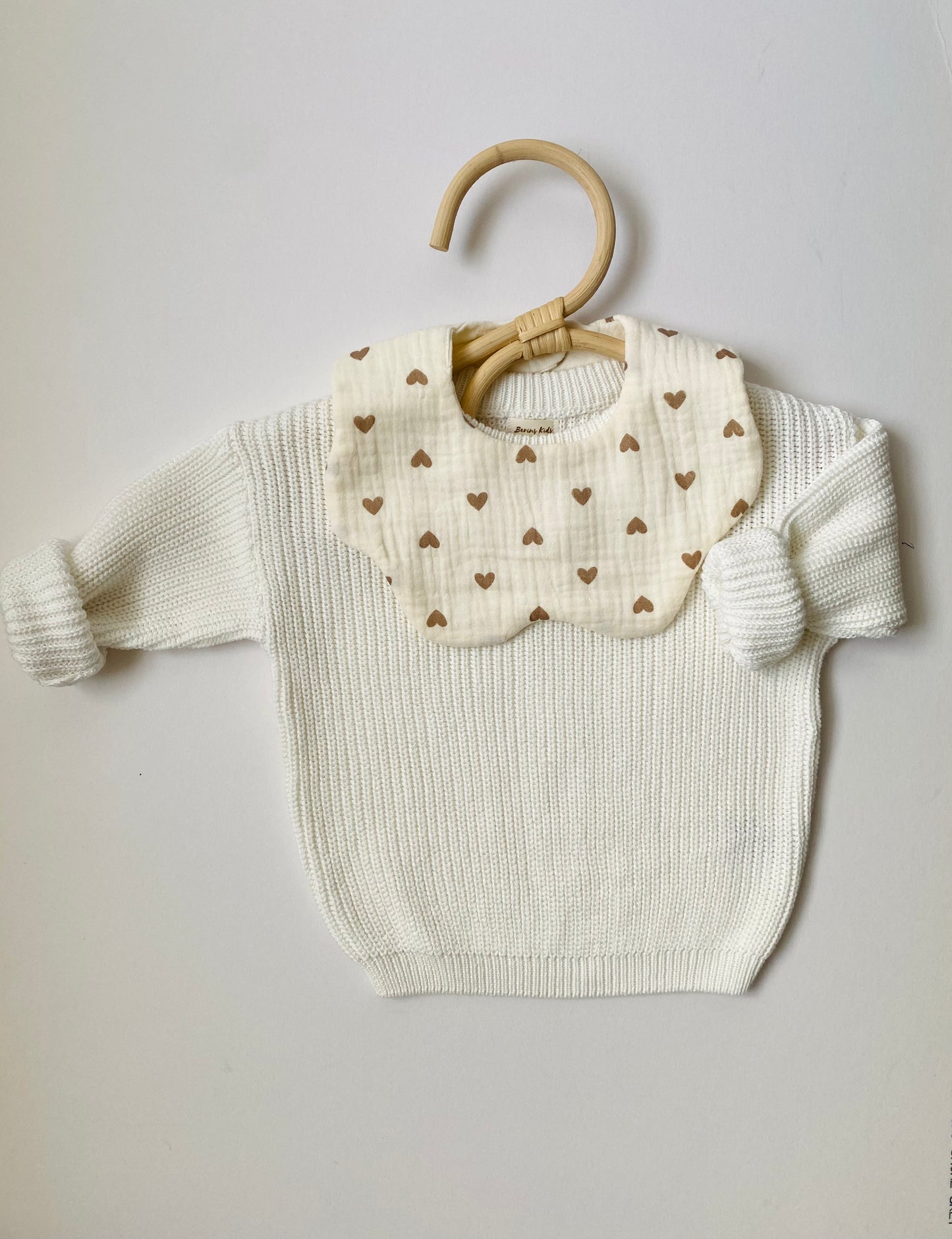 Baby/Toddler WHITE Oversized Cotton Knit Sweater for Boys and Girls Personalised Jumpers