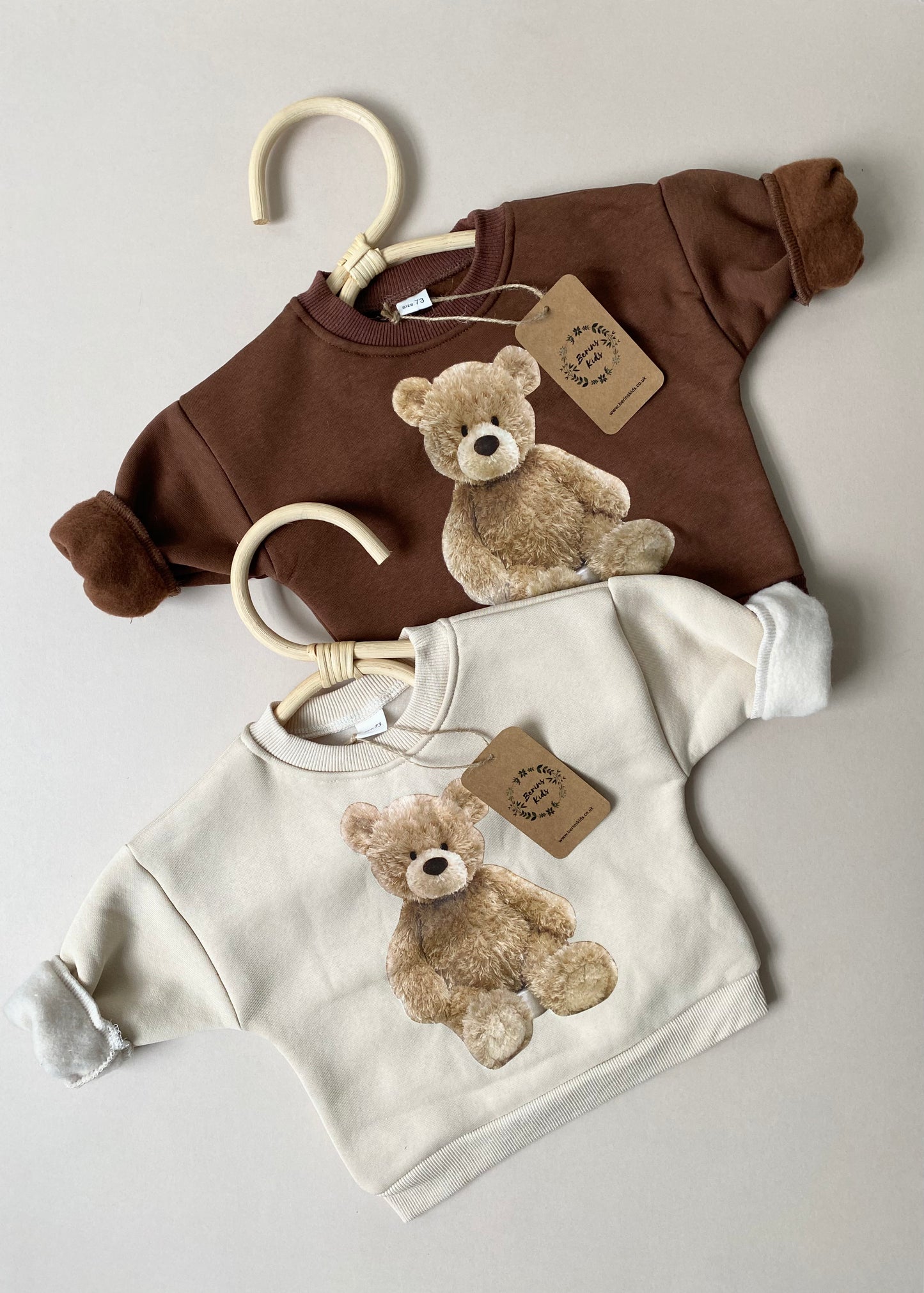 Baby/Toddler BEIGE Teddy Bear Sweatshirt for Boys and Girls