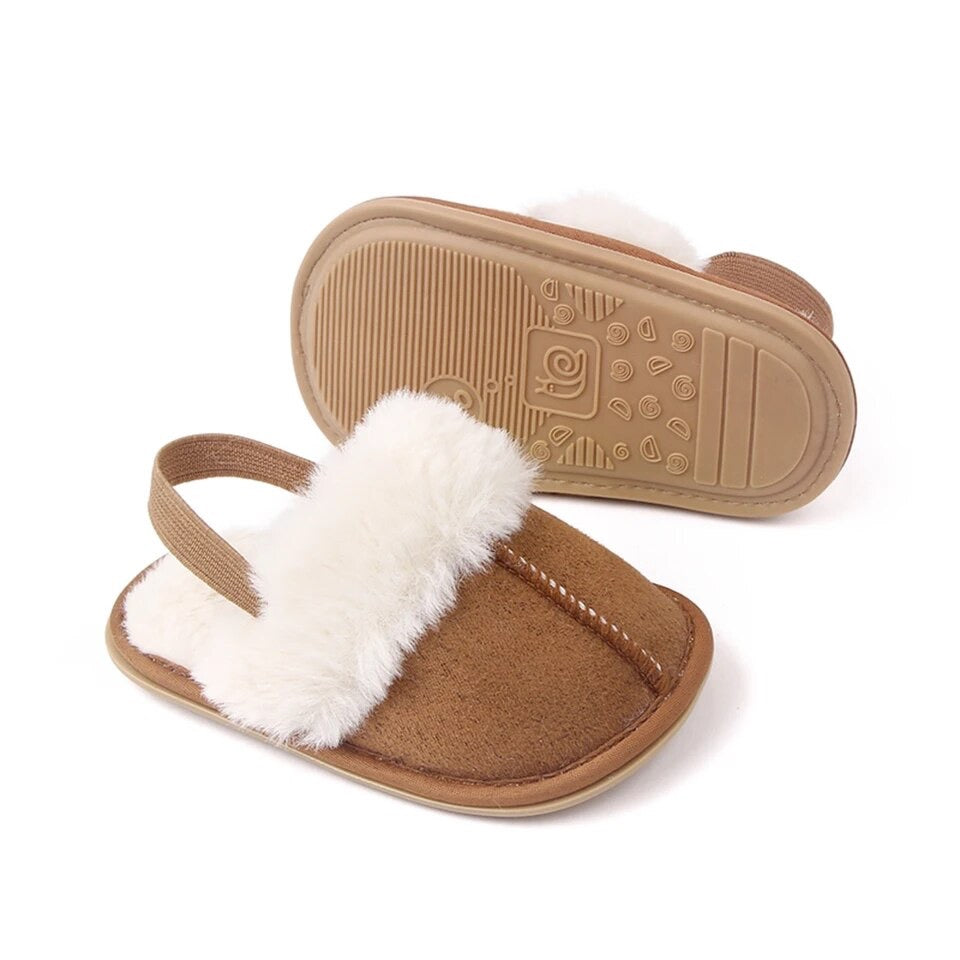 Auburn Fluffy Baby Slippers