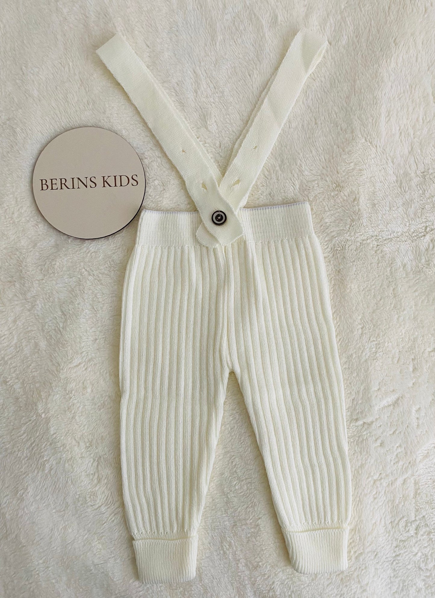Baby/Toddler Dungarees Knitted Trousers with Suspenders
