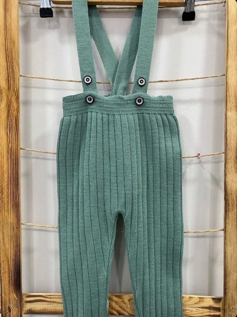 Baby/Toddler Knitted Dungarees Trousers with Suspenders