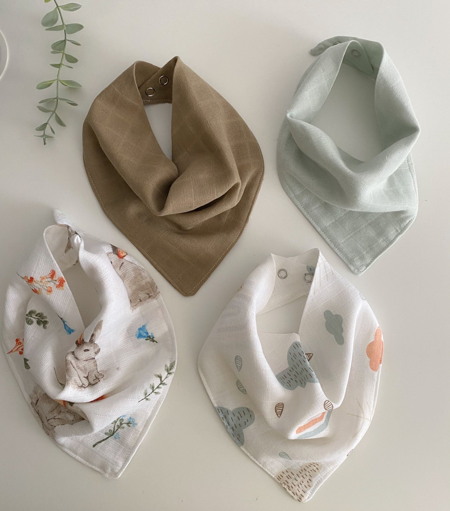 Baby/Toddler Bibs for Girls Boys | Set of 4 Cotton Muslin Soft Absorbent Bibs