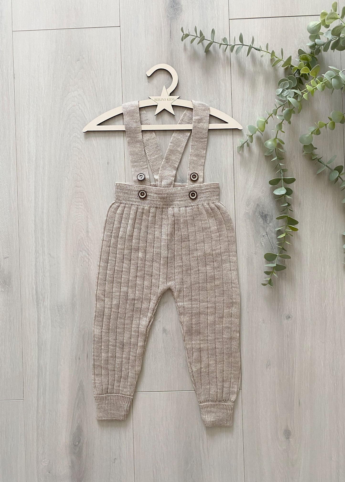 Baby/Toddler Knitted Dungarees Trousers with Suspenders