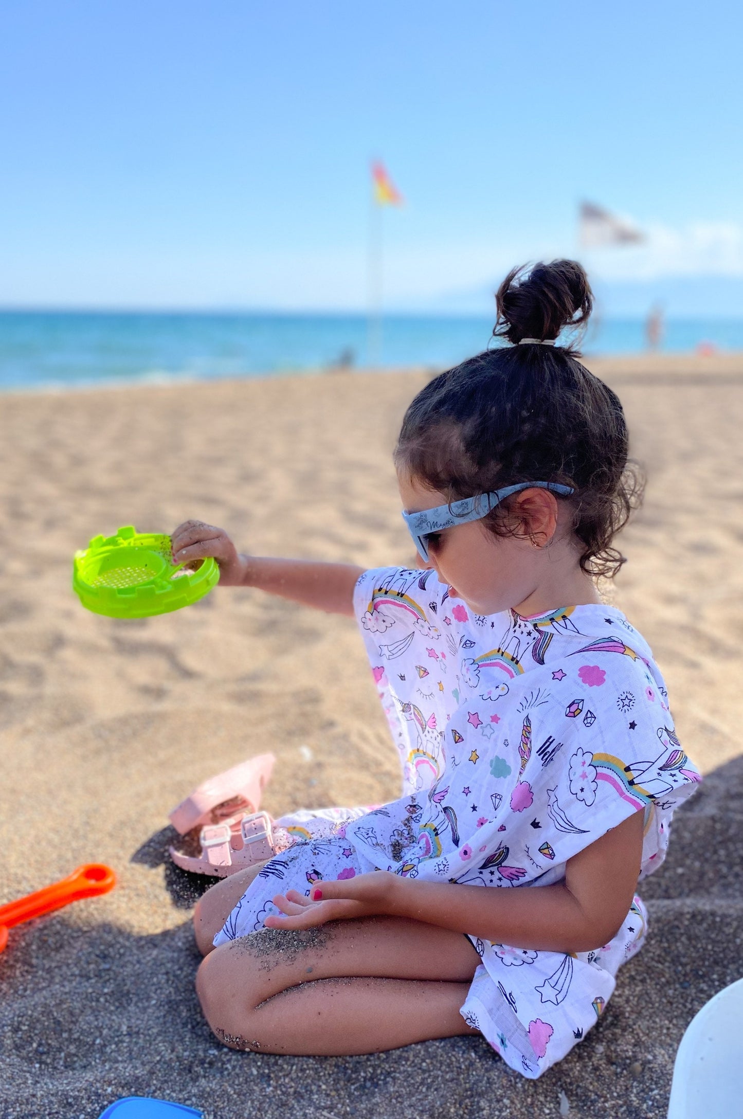 Toddler Kids Muslin Poncho Cotton Hooded Beach Towel | Baby Pool, Bath, Play time, Kids Swimwear