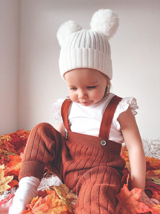 Baby/Toddler Knitted Dungarees Trousers with Suspenders