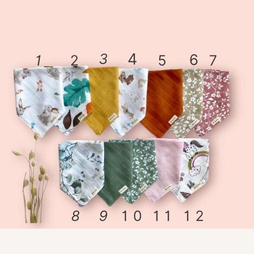 Baby/Toddler Cotton Muslin Bibs for Girls Boys